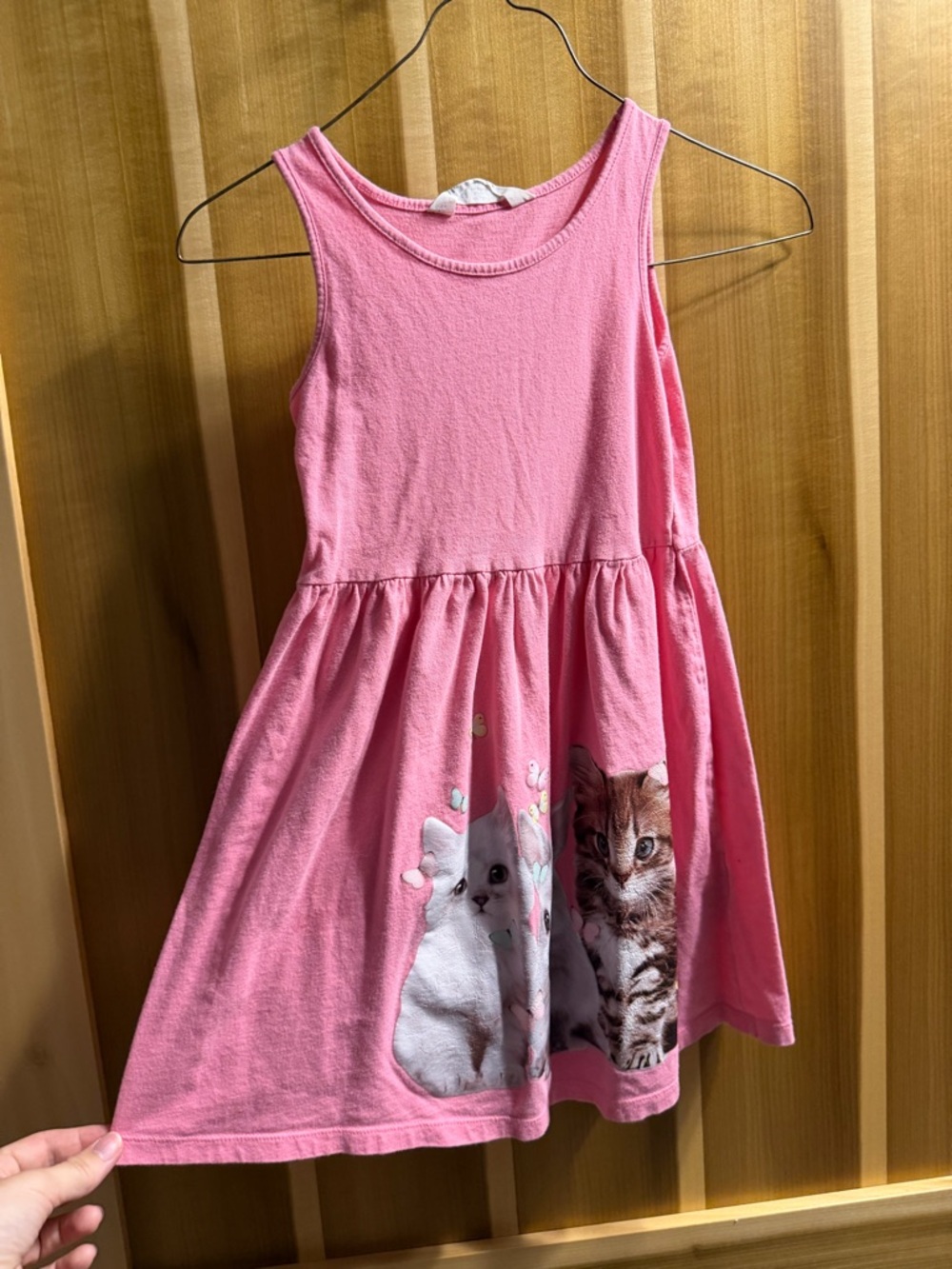 H&M Pink Tank-Style Dress with Kitten Print